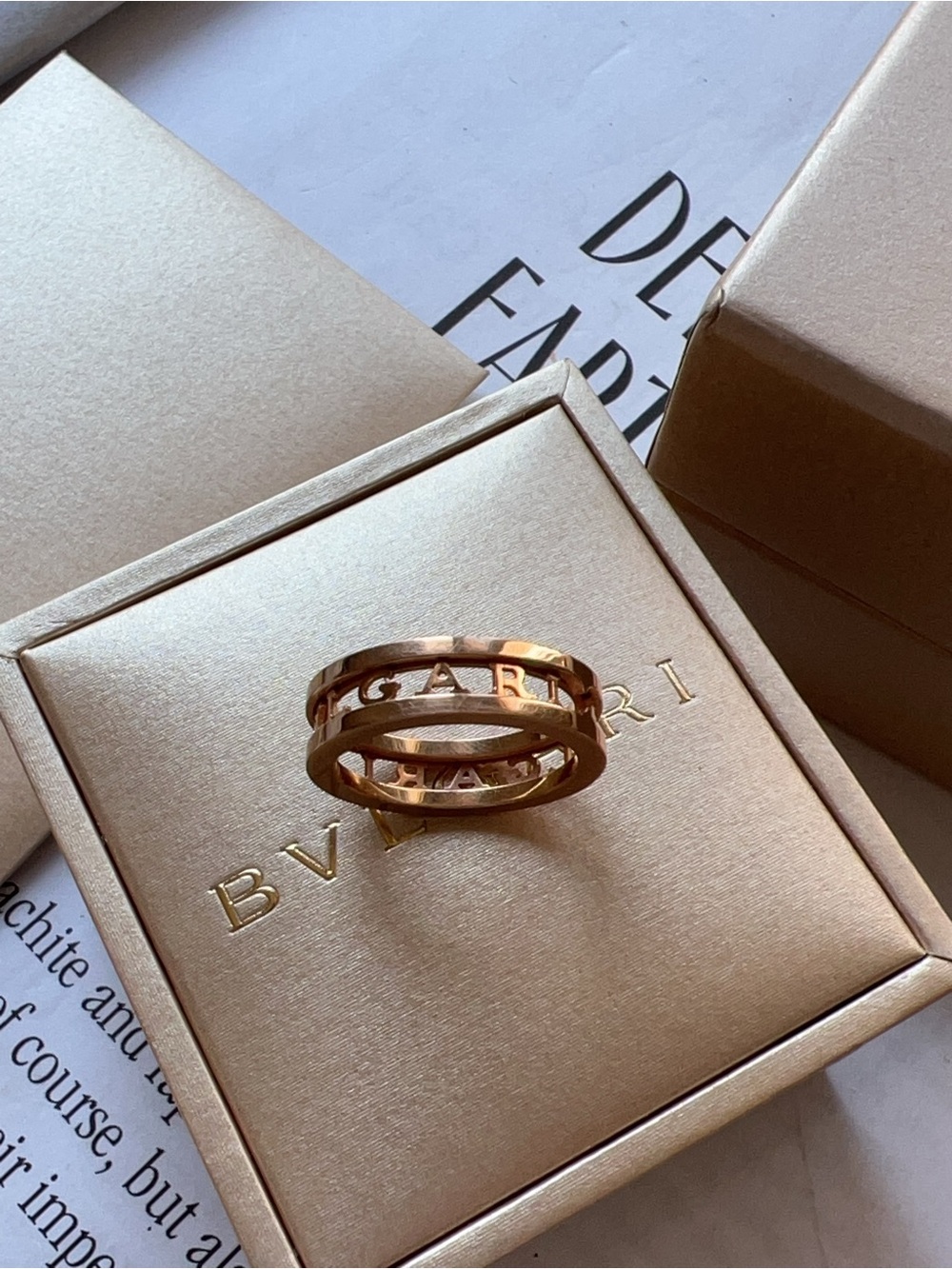 Bvlgari B.Zero1 Openwork Logo Spiral One Band Ring 18K Gold